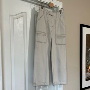 Anthropologie Cream Cargo Pants